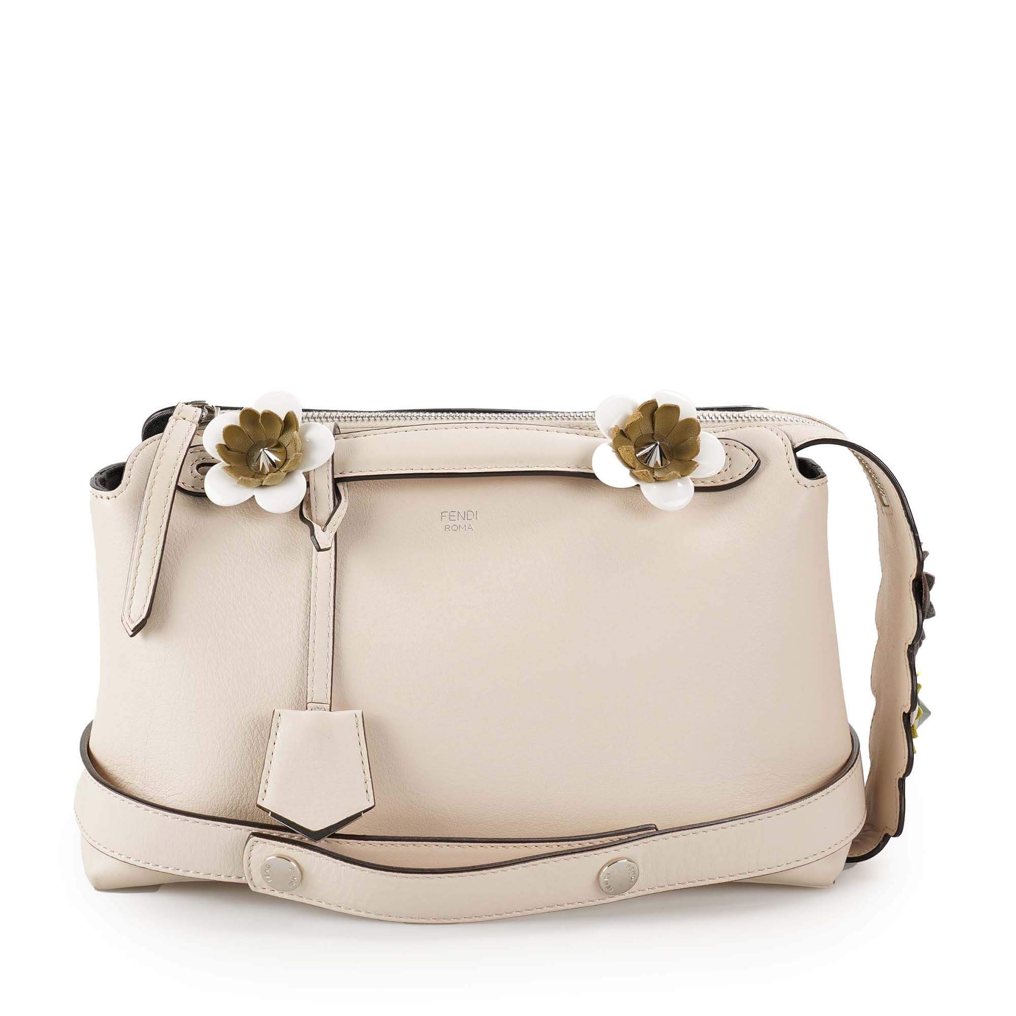 Fendi - Nude Leather Flowerland By The Way Boston Bag 